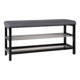 Banc Padova en gris avec coussin en polyester et pieds en bois