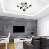 Plafond "Explosion" Chrome en métal et verre, versions G9, plafond pour salle à manger, salon, couloir ou bureau, Ø57 cm