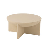 Table basse J-Line Halfy en bois de manguier blanc avec objets décoratifs