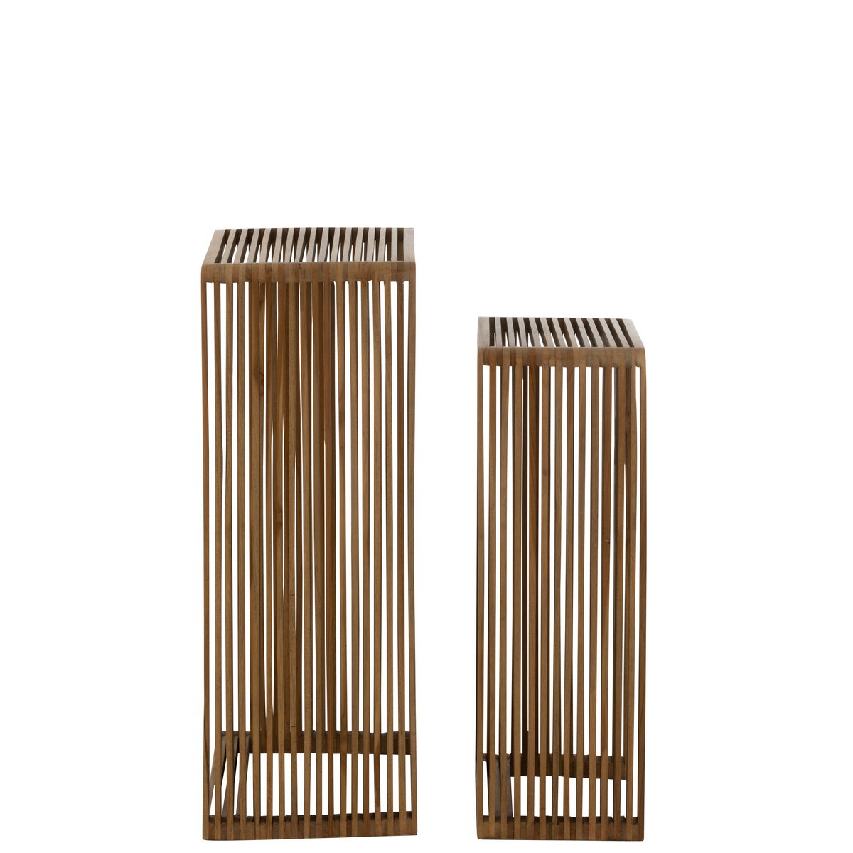 Table d'appoint J-Line Cube, détail du bois naturel