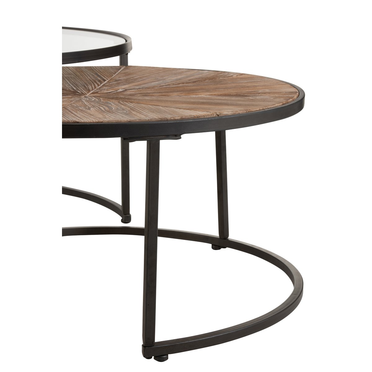 J-Line Tables Basses Rondes, mise en scène dans un salon moderne