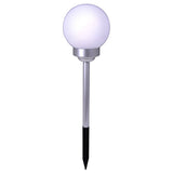 LED à l'extérieur de la broche sphérique "balle" D: 25 cm, brochette de terre en plastique, blanc, avec LED intégrée