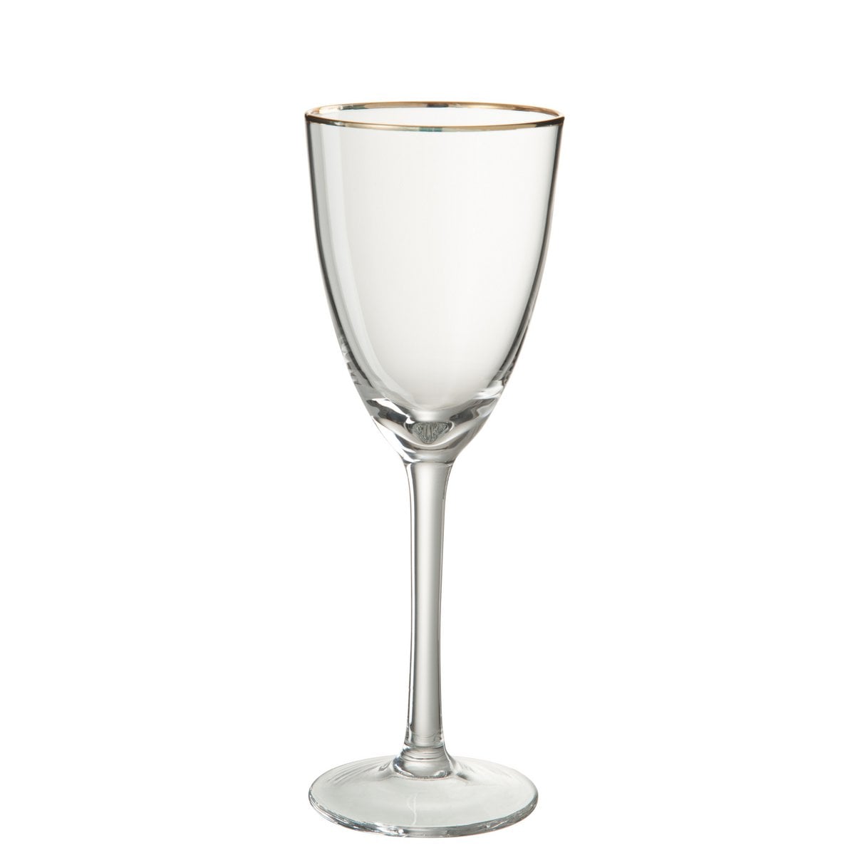 Verre à vin rouge J-Line Golden Edge, détail de la bordure dorée