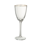 Verre à vin rouge J-Line Golden Edge, détail de la bordure dorée