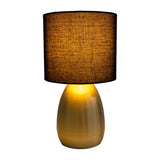 Lampe de table "Aurum" 33 cm de haut en or / noir, en métal et textile, avec version E14, éclairage pour salle à manger, salon, couloir ou bureau