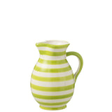 J-Line Jug Grenade Stripes - Pichet en céramique blanc et vert, design bohème