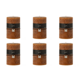 Bougie cylindrique caramel XL J-Line, vue de face avec lumière douce