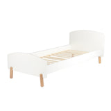 Lit scandinave en bois blanc avec sommier inclus