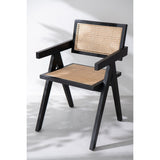 Détails du rotin noir de la Chaise Treillis J-Line