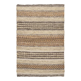 Paillasson Morena en jute et laine, tissé à la main, 60x90 cm, couleurs naturel et gris