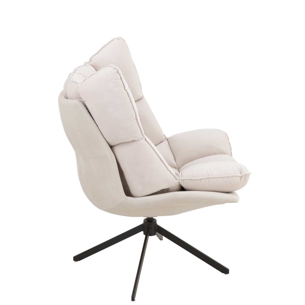 Détail du coussin en textile beige de la chaise Relax J-Line