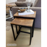 Table d'appoint Ensemble de table en bois 2 pièces table basse de table de salon