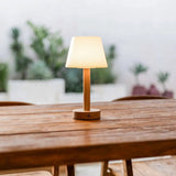 Lampe de table rechargeable en bois marron clair Zoë