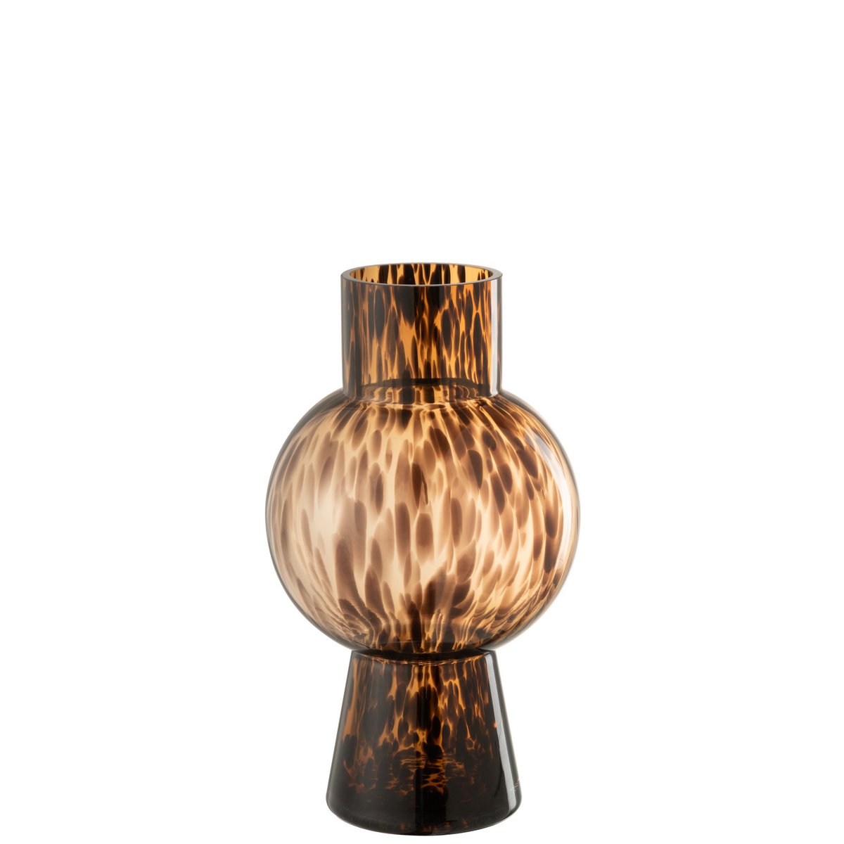 Vase J-Line Ball Dot Brown en verre, design moderne et élégant