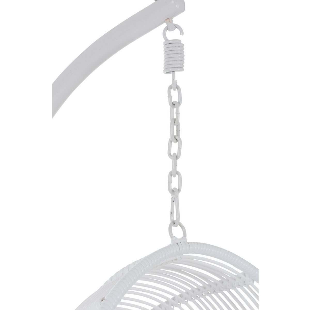 Vue latérale de la chaise suspendue J-Line en blanc
