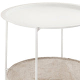 Tableau d'appoint Ø 47 H 51 Métal 2e choix Round avec compartiment de rangement Terrasse de table de table de jardin en alberta