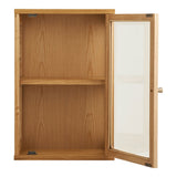 Zamora Armoire murale, chêne/placage chêne/verre trempé, naturel, 20x40x60 cm
