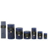 Bougie de table J-Line bleu foncé, élégante et raffinée, vue de face