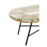 Vue latérale de la table basse ovale J-Line