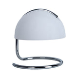 Lampe de table Burano en métal blanc et verre noir, design élégant