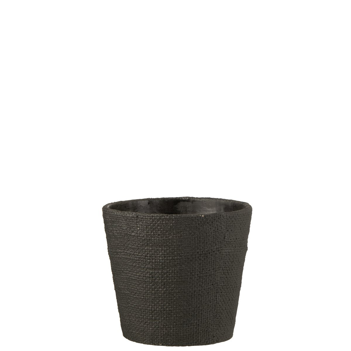 Pot de fleurs J-Line en ciment noir, design industriel élégant