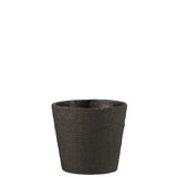 Pot de fleurs J-Line en ciment noir, design industriel élégant