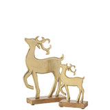 Figurine renne J-Line en bois et métal doré, vue de côté