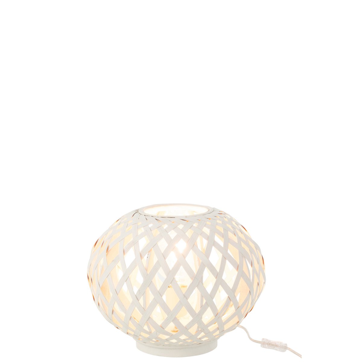 Détail du matériau en bois de la lampe J-Line en bambou blanc