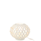 Détail du matériau en bois de la lampe J-Line en bambou blanc