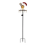 Spit de terre solaire LED H: 130 cm (barbecue), pour les brochettes à l'extérieur, en métal et en plastique en rouille, avec une LED intégrée