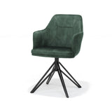 Chaise de bras Calvin tournant en tissu noir Aurora Hunter