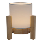 Lampe ackitique "Madita" 19 cm de haut, en blanc / nature, avec LED intégrée, dimmable avec capteur tactile