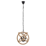 Pendentif "Regia", black metal, corde de chanvre, prise E27, éclairage pour le salon, salle à manger ou bureau, 43 cm de diamètre