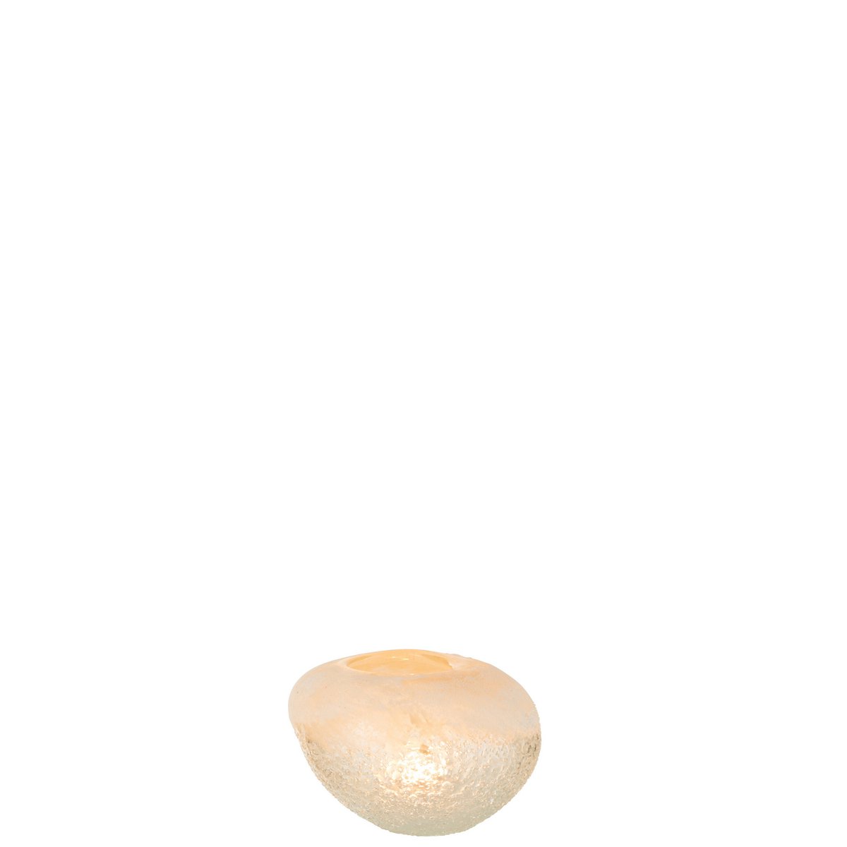 Détail du vase Ball J-Line en verre beige, parfait pour la décoration