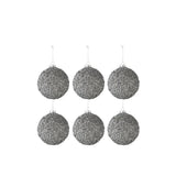 Boule de Noël Glitter en verre gris fumé, élégante et brillante