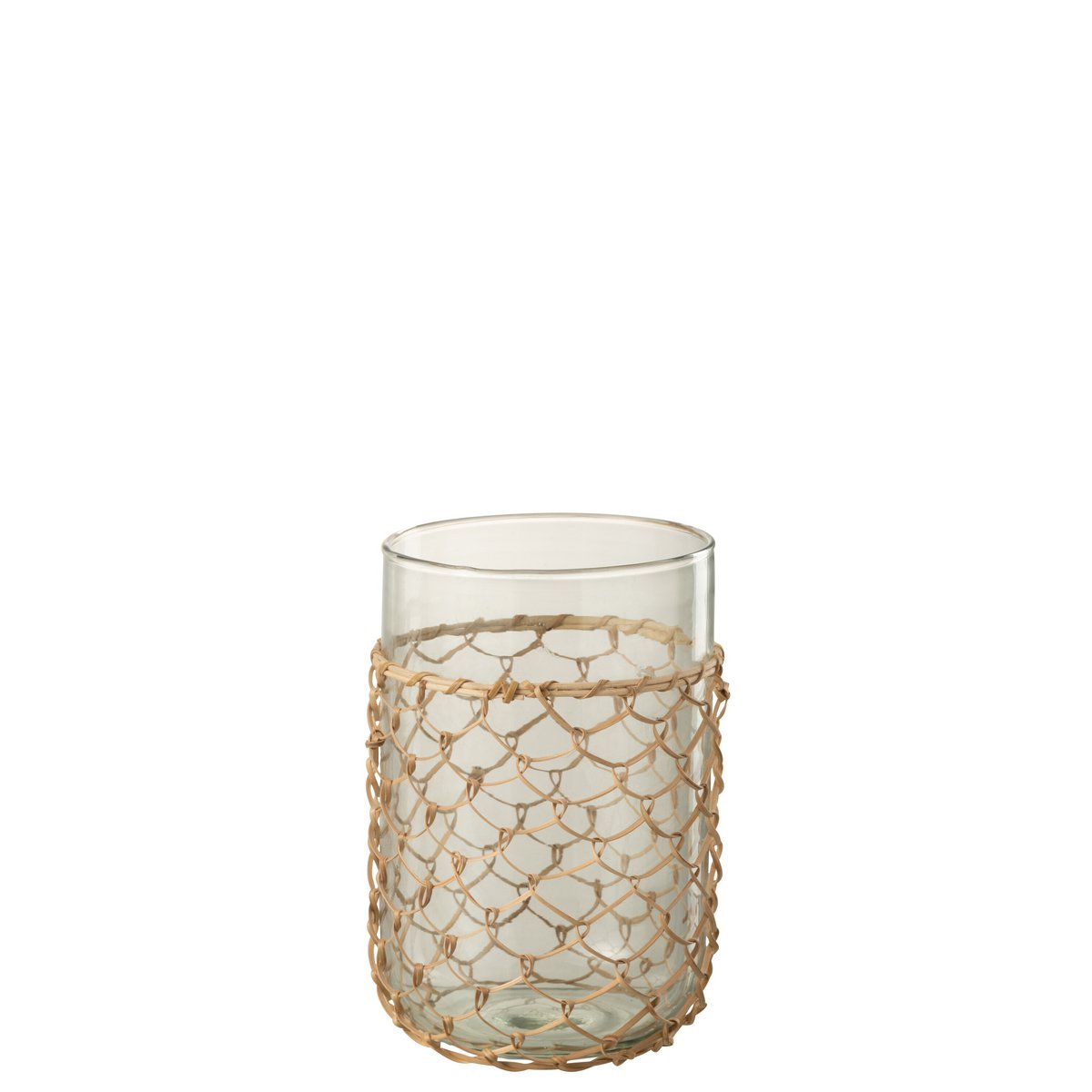 Vase Tricot en verre transparent avec finition brillante, Ø 14 cm, par J-Line