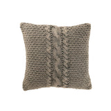 Coussin J-Line Tricot Tresse en coton lavé gris, élégant et confortable