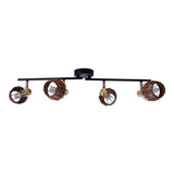 4 plafonds "Corbis", spot métallique en noir et or, avec prise E14, pour salle à manger, salon, couloir ou bureau, plafond à l'intérieur, 78 cm de long