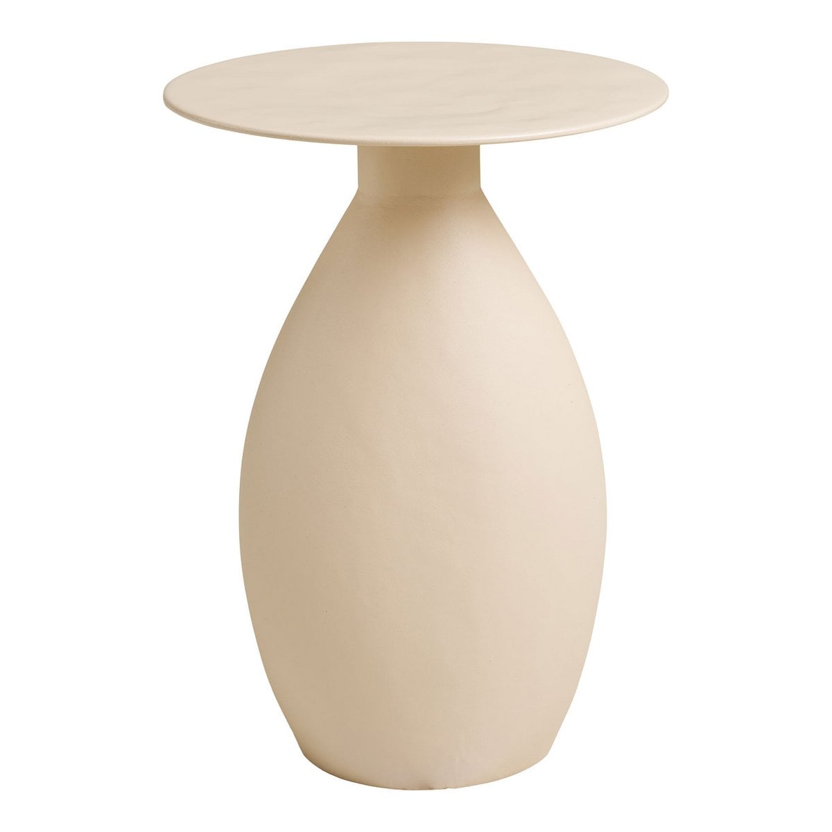 Table d'appoint Calais en métal émaillé blanc vue de face