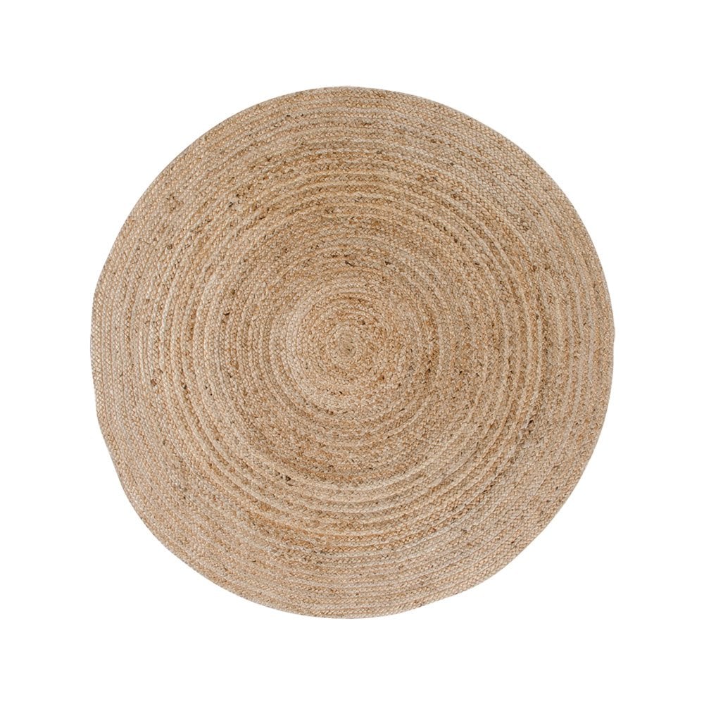 Tapis Bombay en jute naturel, design rond élégant Ø120cm