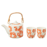 Ambiance de table avec le coffret de théières J-Line en céramique orange