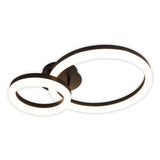 Plafond CCT LED "circulo" en métal noir et en plastique de couleur sable de 53 cm de long