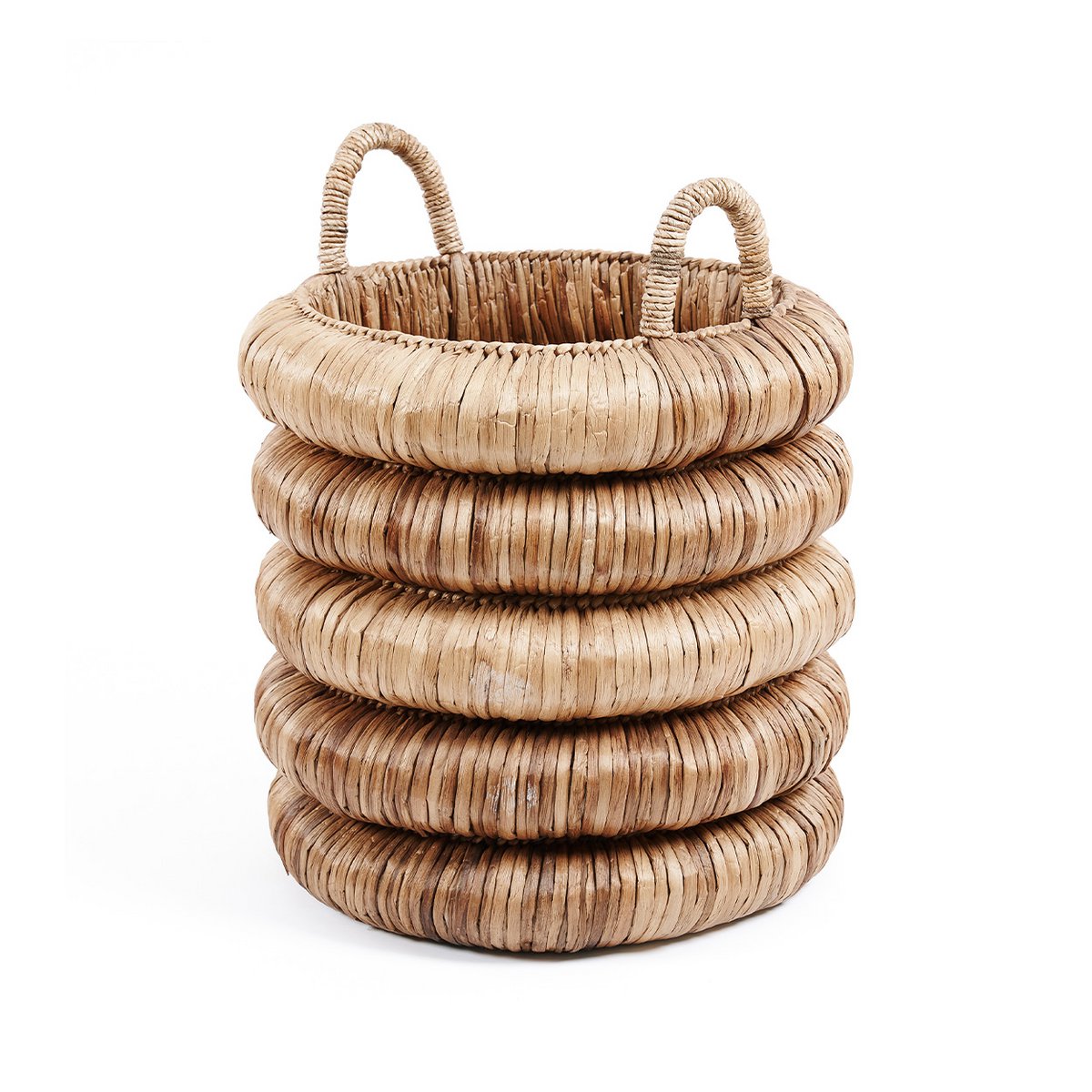 Panier Chunky en jacinthe d'eau, vue de face avec courbes élégantes.