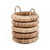 Panier Chunky en jacinthe d'eau, vue de face avec courbes élégantes.