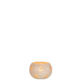 Bougeoir J-Line Bram Speckled en verre saumon, vue de face
