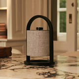 Lampe rechargeable en bois noir et gris River