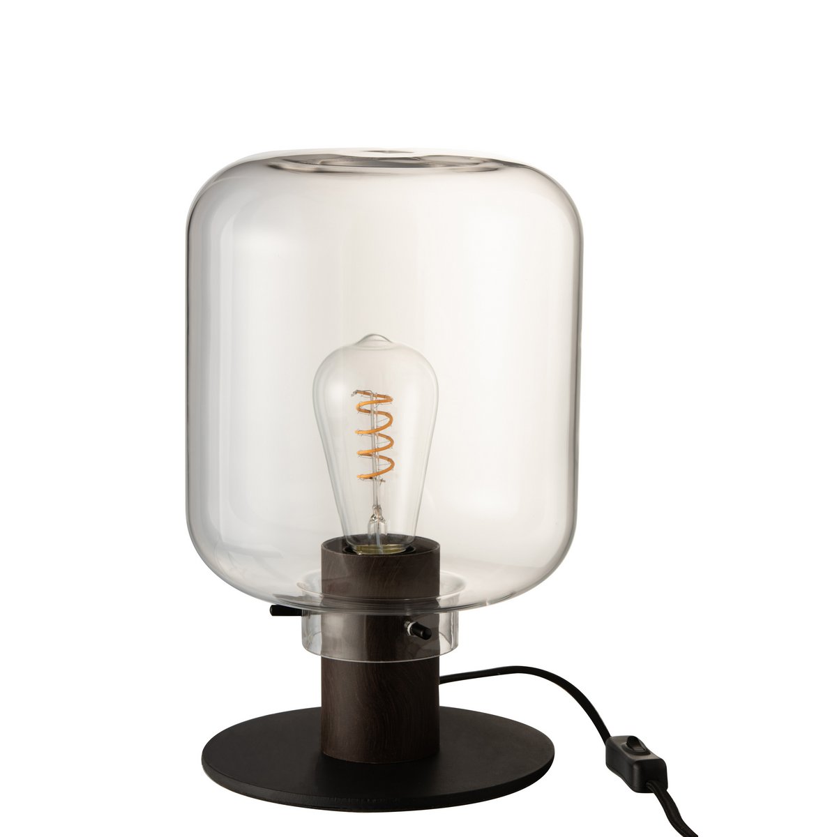 Lampe de table J-Line Kiyu illuminée, créant une ambiance moderne