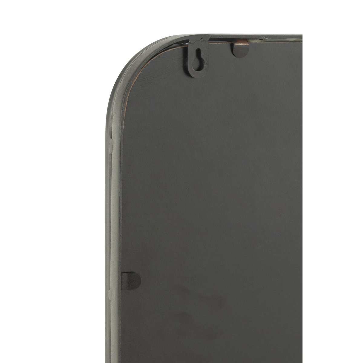 Détail du cadre en métal noir du miroir J-Line