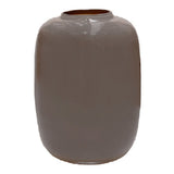 Vase en verre beige, marron et gris
