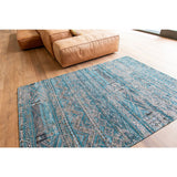 Tapis Eco - Zemmuri Bleu - Tapis marron et bleu